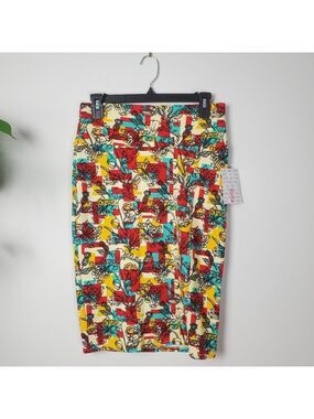 Lularoe Cassie Floral Pencil Skirt Women's Multi Size Stretch